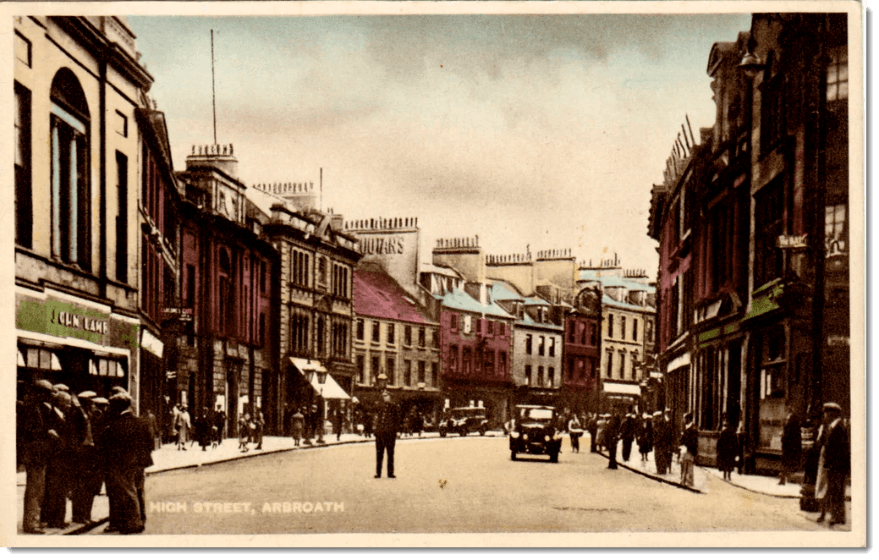 Historic High Street, Arbroath — Dr. Yule's hometown and medical practice
